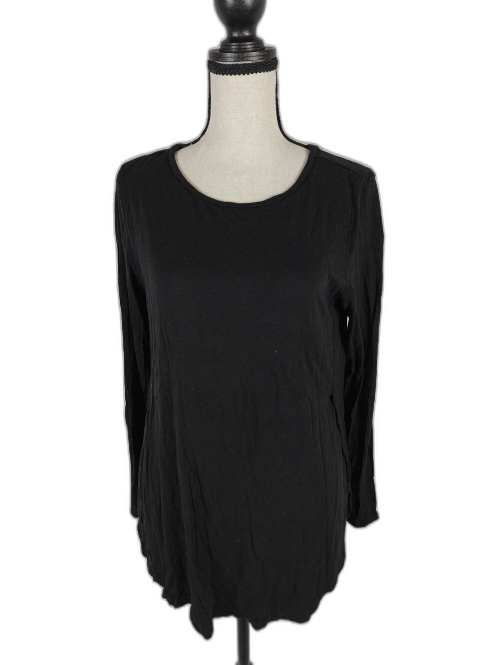 Women's Old Navy Long Sleeve Swing Tunic Top, Black, SP (Small Petite)